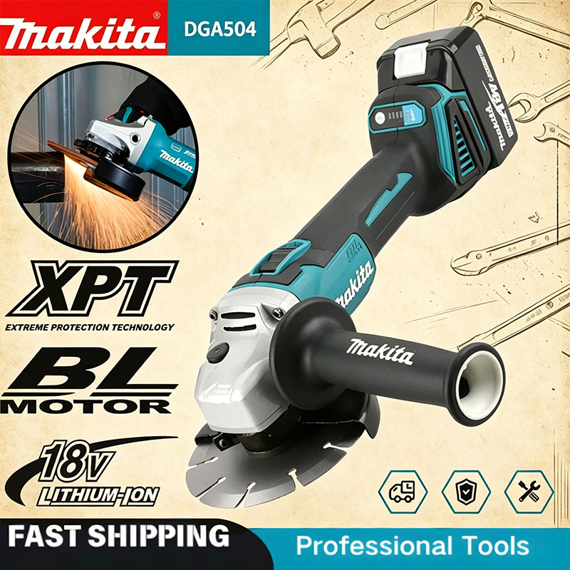 Brushless Angle Grinder Battery Powered - Meuleuse d'angle sans balais Makita DGA504