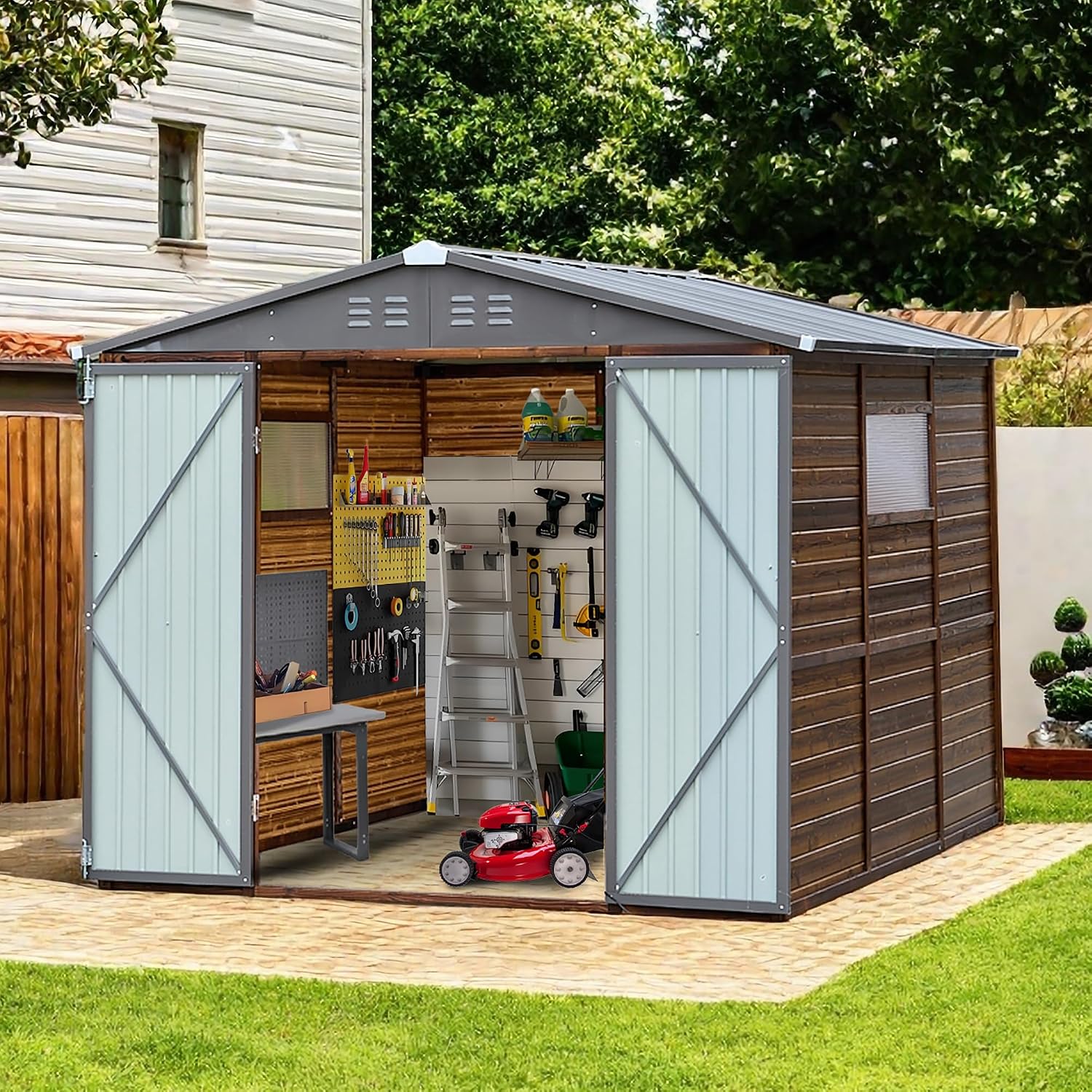 Abri de jardin extérieur 8x8 p - Garden Tools avis et prix