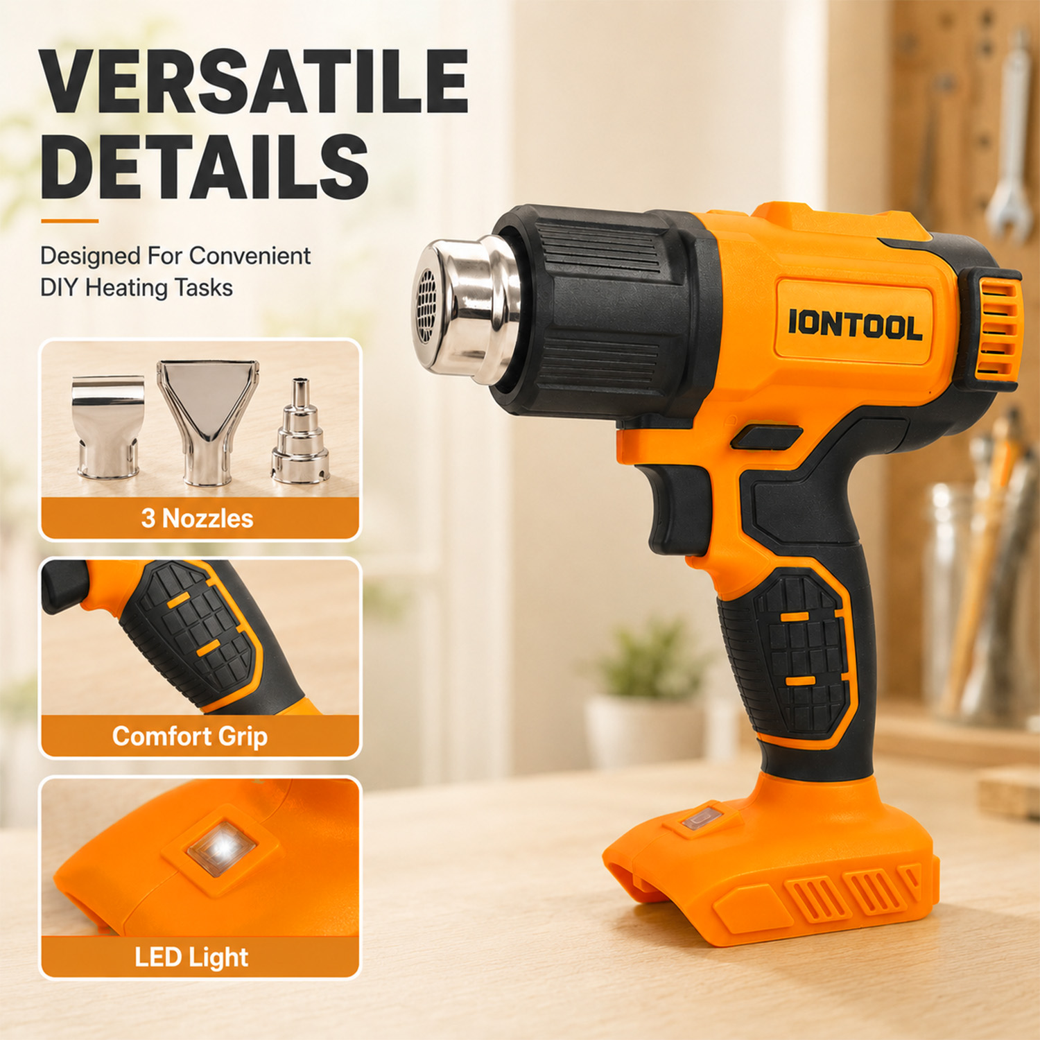 IONTOOL 250/500LPM 550 ℃   Pis - Cordless Heat Gun For Shrink Tubing avis et prix
